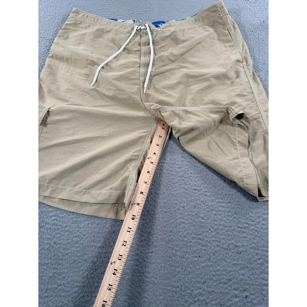 Polo Ralph Lauren Shorts Men's 2XL Beige Cargo Pockets Drawstring Swim Trunks‎